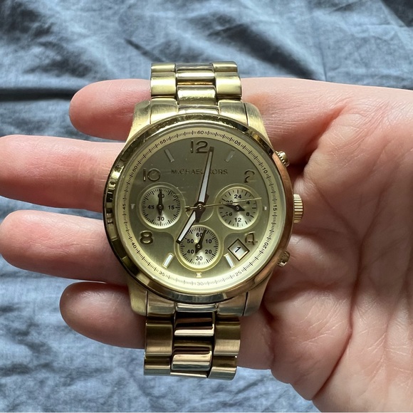 Michael Kors Runway Gold Tone Watch - Picture 3 of 6